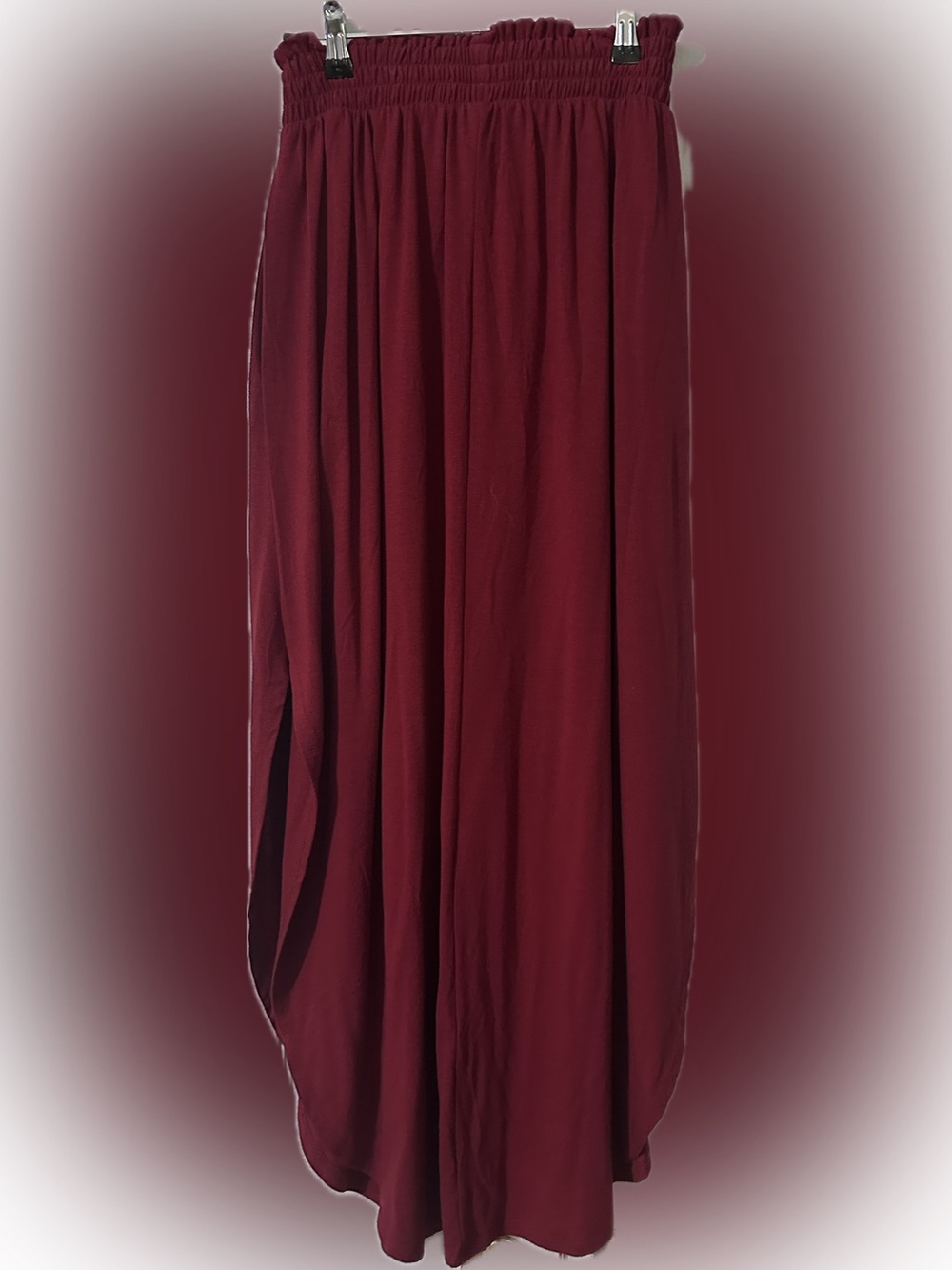 Zenana Outfitters Razorback Red Elastic Waist Maxi Skirt